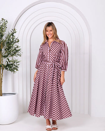 Bianca Dress Pink/Choc
