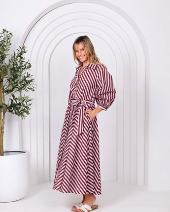 Bianca Dress Pink/Choc