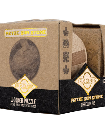 Aztec Sun Stone Wooden Brain Teaser