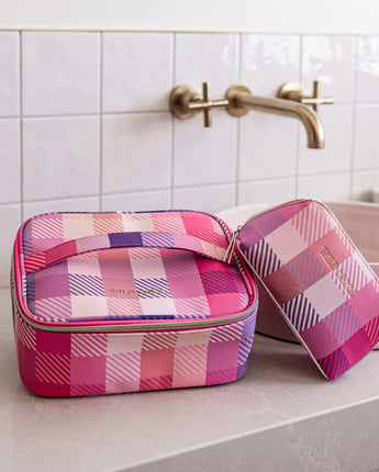 Pink Check Make Up Pouch