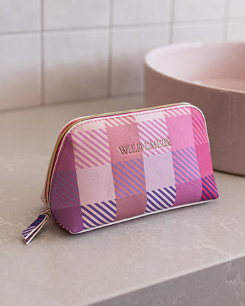 Pink Check Make Up Pouch