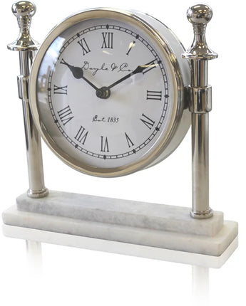 Column Clock Silver