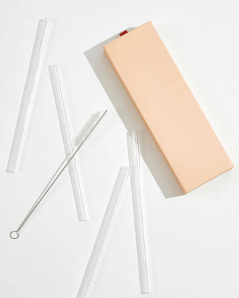 Glass Straw Set 4 Clear