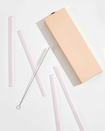 Glass Straw Set 4 Candy