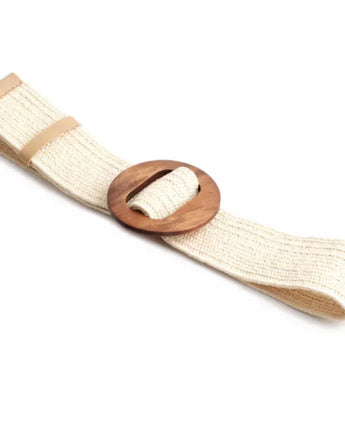 Ivory Braided Stretch Belt