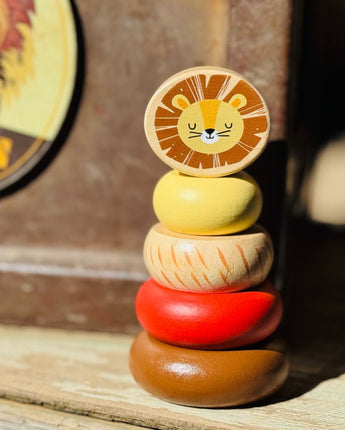 Wooden Safari Animal Stacking Toy