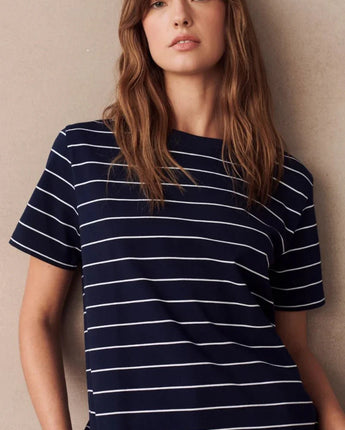 Athens Tee Navy/White