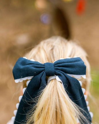 Ric Rac Bow Clip Navy