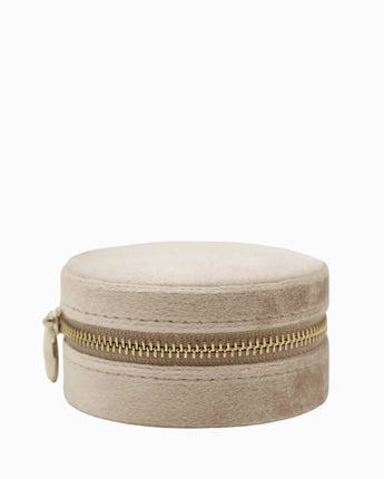 Round Jewellery Case Champagne