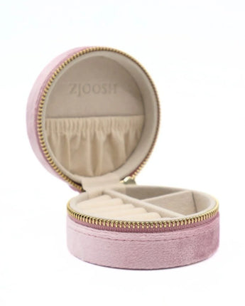 Round Jewellery Case Pink