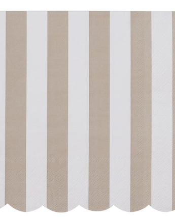 Carnival Napkin Taupe Stripe 20 pack